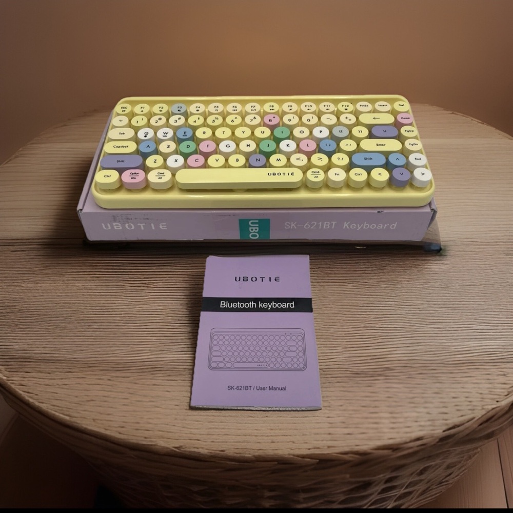 UBOTIE Bluetooth Portable Computer Keyboard Mini Wireless (Colorful Yellow) - Picture 7 of 16